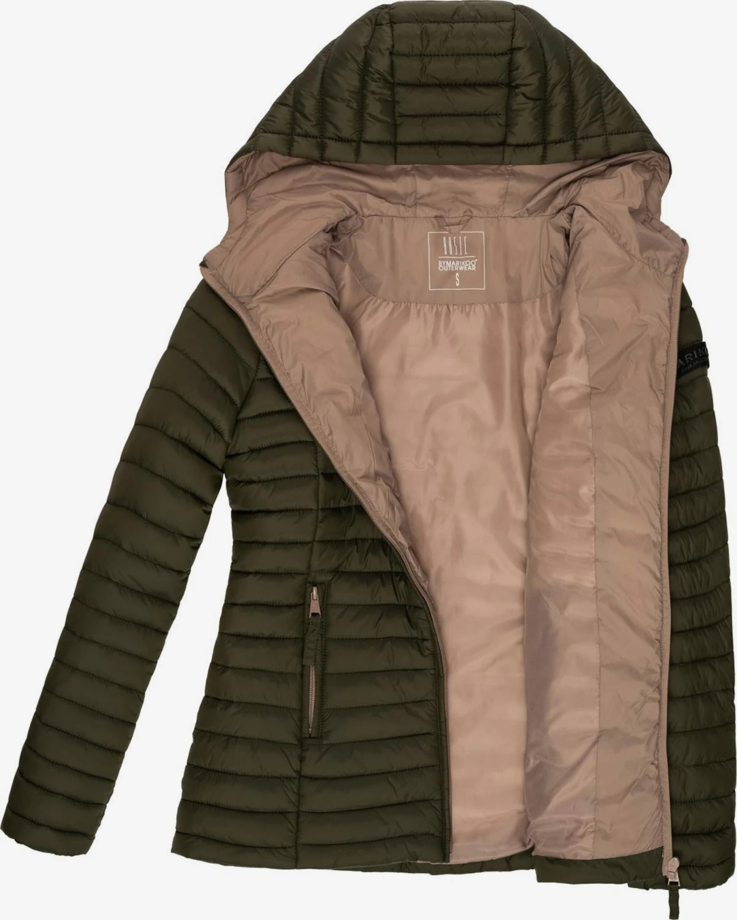 Marikoo Vestes De Mi-saison Veste Mi-saison Asraa Femme Olive 6 Marikoo Vestes De Mi-saison Veste Mi-saison Asraa Femme Olive – Image 4