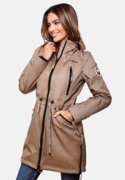 Marikoo Parkas Parka Mi-saison Femme Beige Foncé -Marikoo Boutique b7bb44602d30273d9accdb425b9990d6