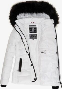 Marikoo Vestes Dhiver Veste D’hiver Unique Femme Blanc -Marikoo Boutique bf1fe8474bf823e7b383f129c5e236db