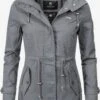 Marikoo Parkas Parka Mi-saison Nyokoo Femme Gris Basalte / Gris Argenté -Marikoo Boutique c32dbe1766fbed54b398ff72781f0feb