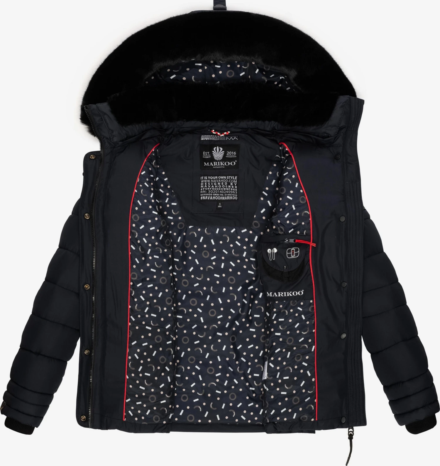 Marikoo Vestes Dhiver Veste D’hiver Qesra Femme Bleu Nuit 8 Marikoo Vestes Dhiver Veste D’hiver Qesra Femme Bleu Nuit – Image 6