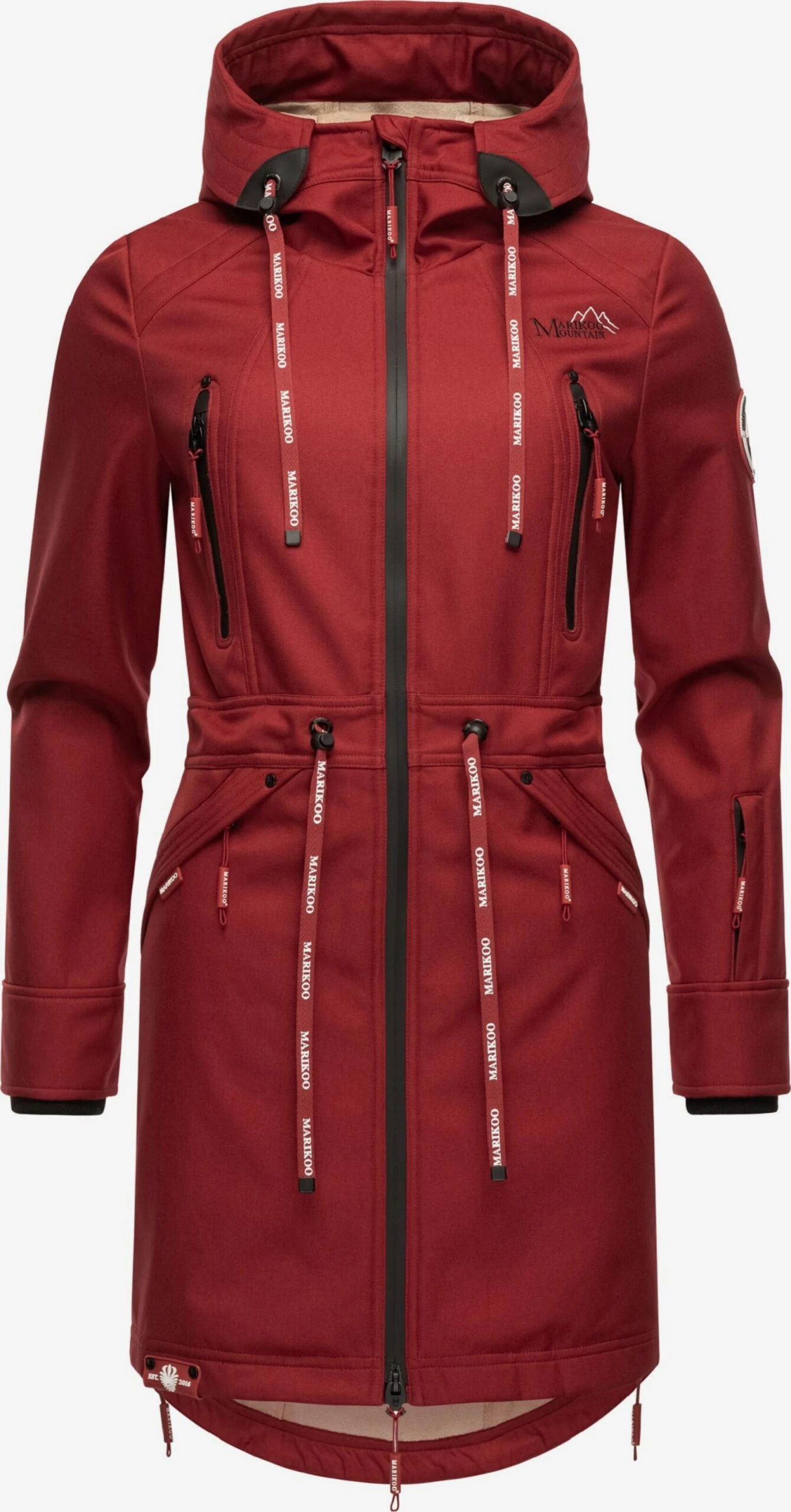 Marikoo Parkas Parka Mi-saison Femme Rouge Foncé 3 Marikoo Parkas Parka Mi-saison Femme Rouge Foncé