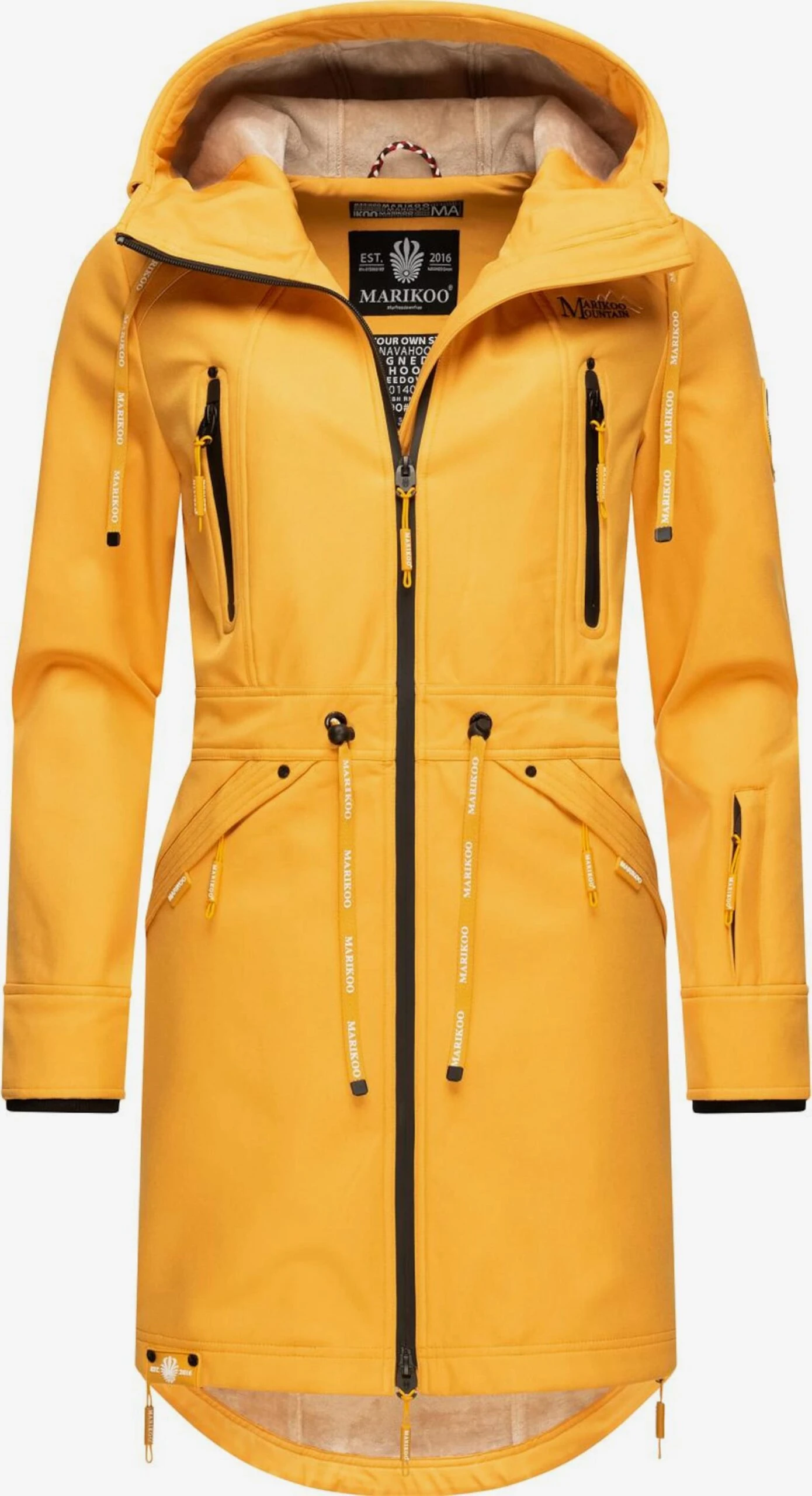 Marikoo Parkas Parka Mi-saison Femme Jaune Dor 4 Marikoo Parkas Parka Mi-saison Femme Jaune Dor – Image 2