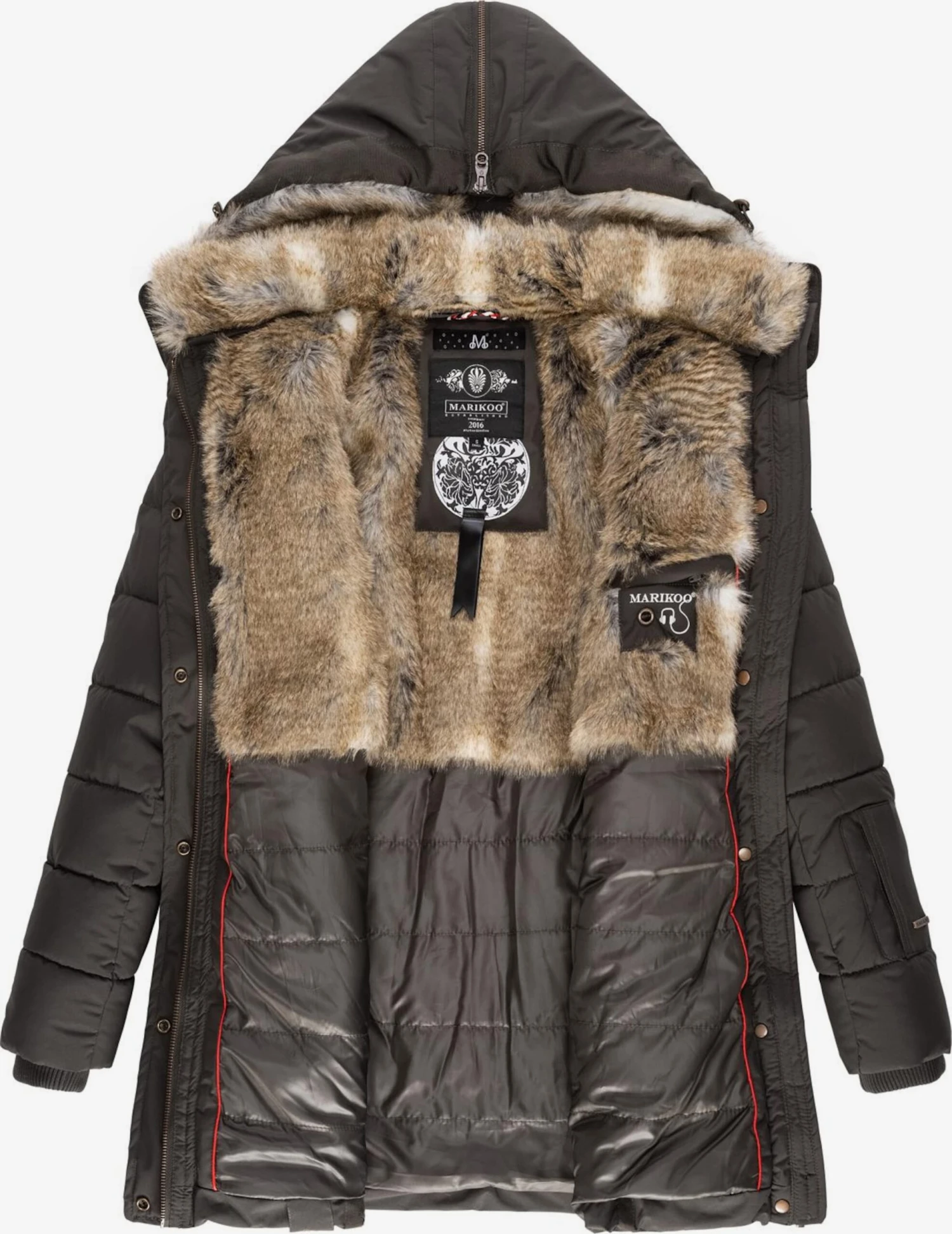 Marikoo Manteaux Courts Manteau D’hiver Femme Gris Basalte 8 Marikoo Manteaux Courts Manteau D’hiver Femme Gris Basalte – Image 6