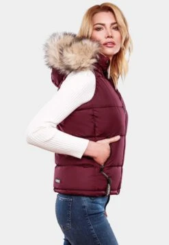 Marikoo Vestes Sans Manches Gilet Eisflöckchen Femme Bordeaux -Marikoo Boutique d28934b0a25b3ba34c6fbc899f188d61