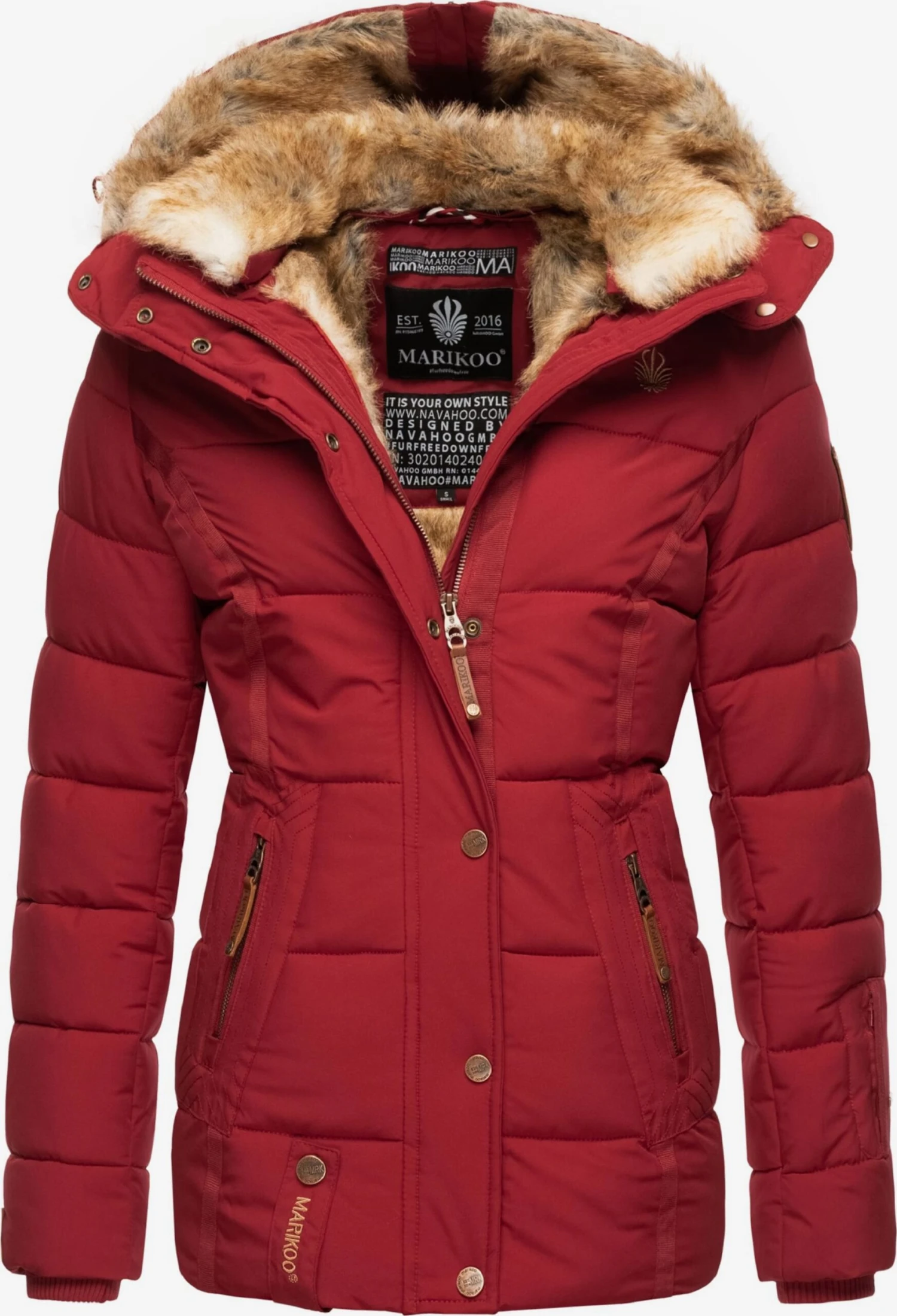 Marikoo Vestes Dhiver Veste D’hiver Nekoo Femme Rouge 3 Marikoo Vestes Dhiver Veste D’hiver Nekoo Femme Rouge