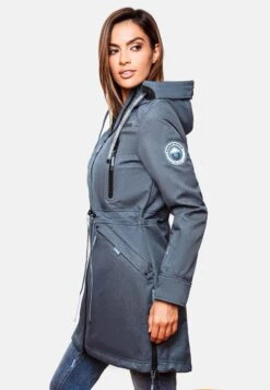 Marikoo Parkas Parka Mi-saison Femme Bleu -Marikoo Boutique dbde4562672650c4a8ee644fd9b4c328
