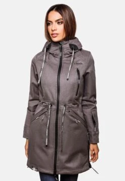 Marikoo Parkas Parka Mi-saison Femme Gris Foncé -Marikoo Boutique dd2814f59b21b6d8abdf84abadfe0cb4