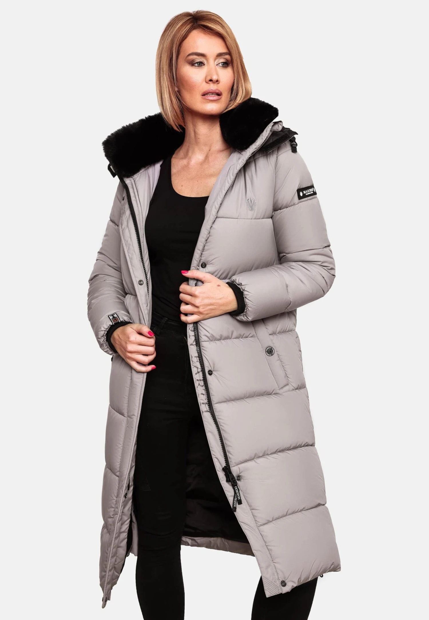 Marikoo Manteaux Dhiver Manteau D’hiver Femme Gris 11 Marikoo Manteaux Dhiver Manteau D’hiver Femme Gris – Image 9