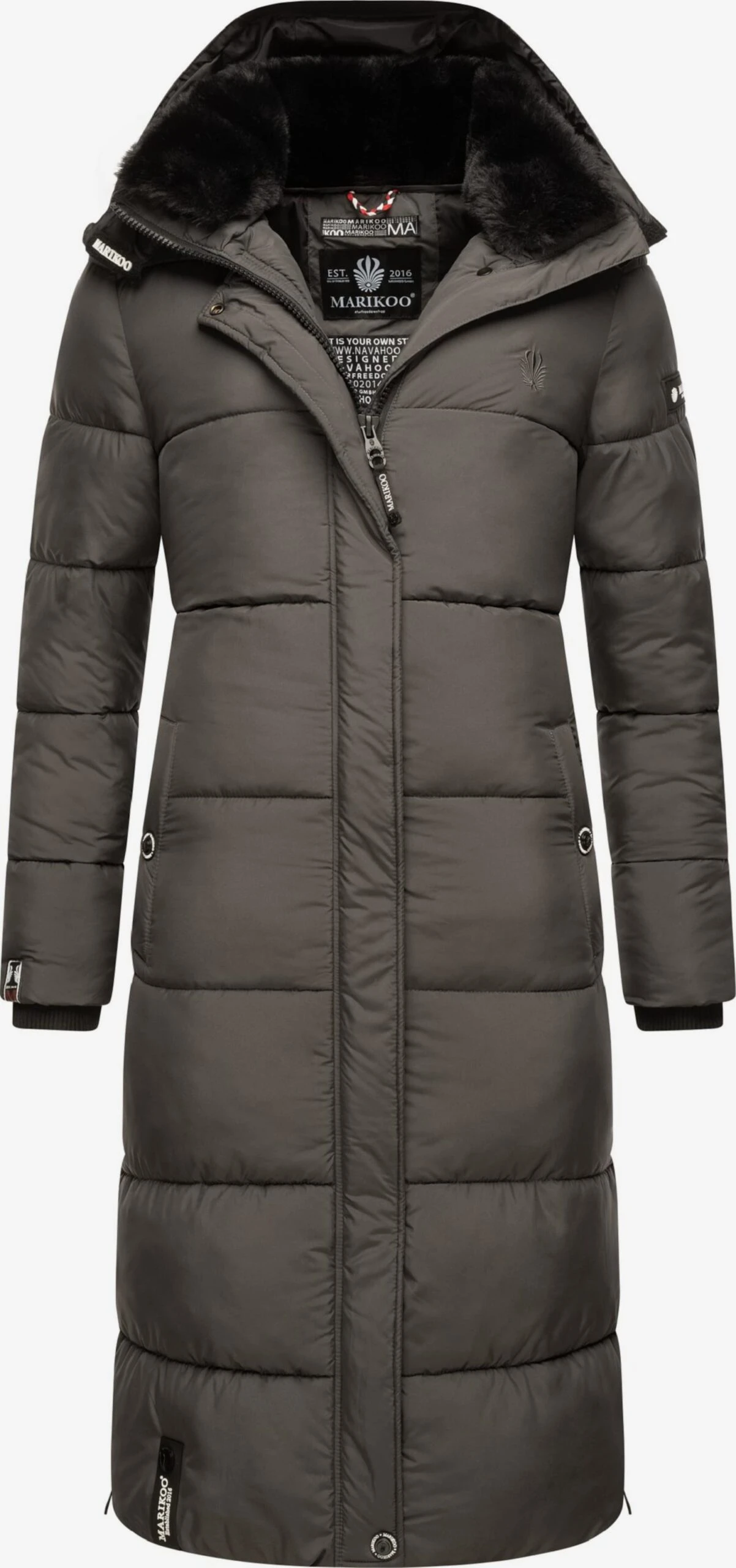 Marikoo Manteaux Dhiver Manteau D’hiver Femme Anthracite 3 Marikoo Manteaux Dhiver Manteau D’hiver Femme Anthracite