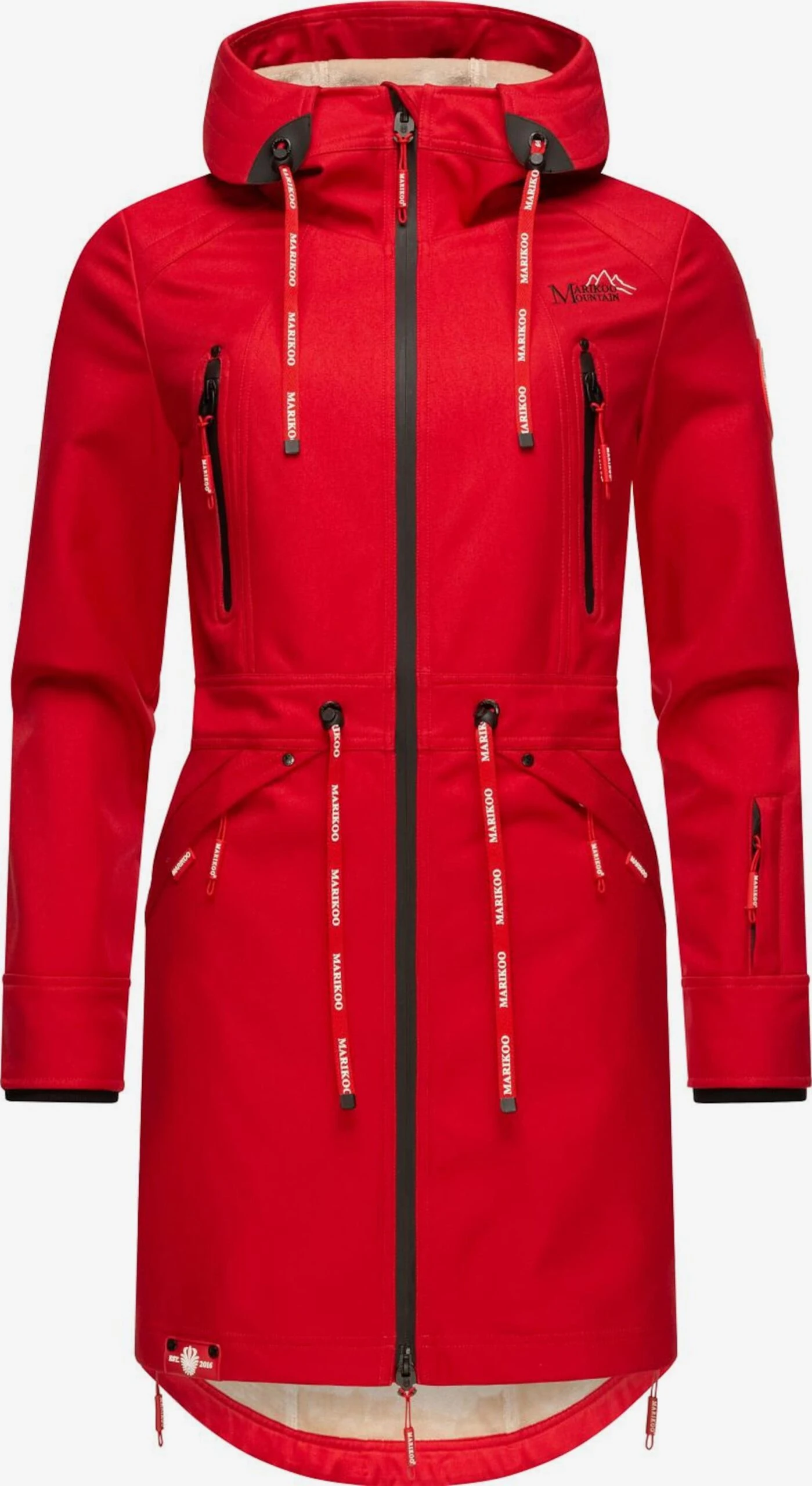 Marikoo Parkas Parka Mi-saison Femme Rouge Feu 3 Marikoo Parkas Parka Mi-saison Femme Rouge Feu