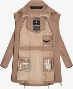 Marikoo Parkas Parka Mi-saison Femme Beige Foncé -Marikoo Boutique f2667f479b18d66b0aaf21994a66c511