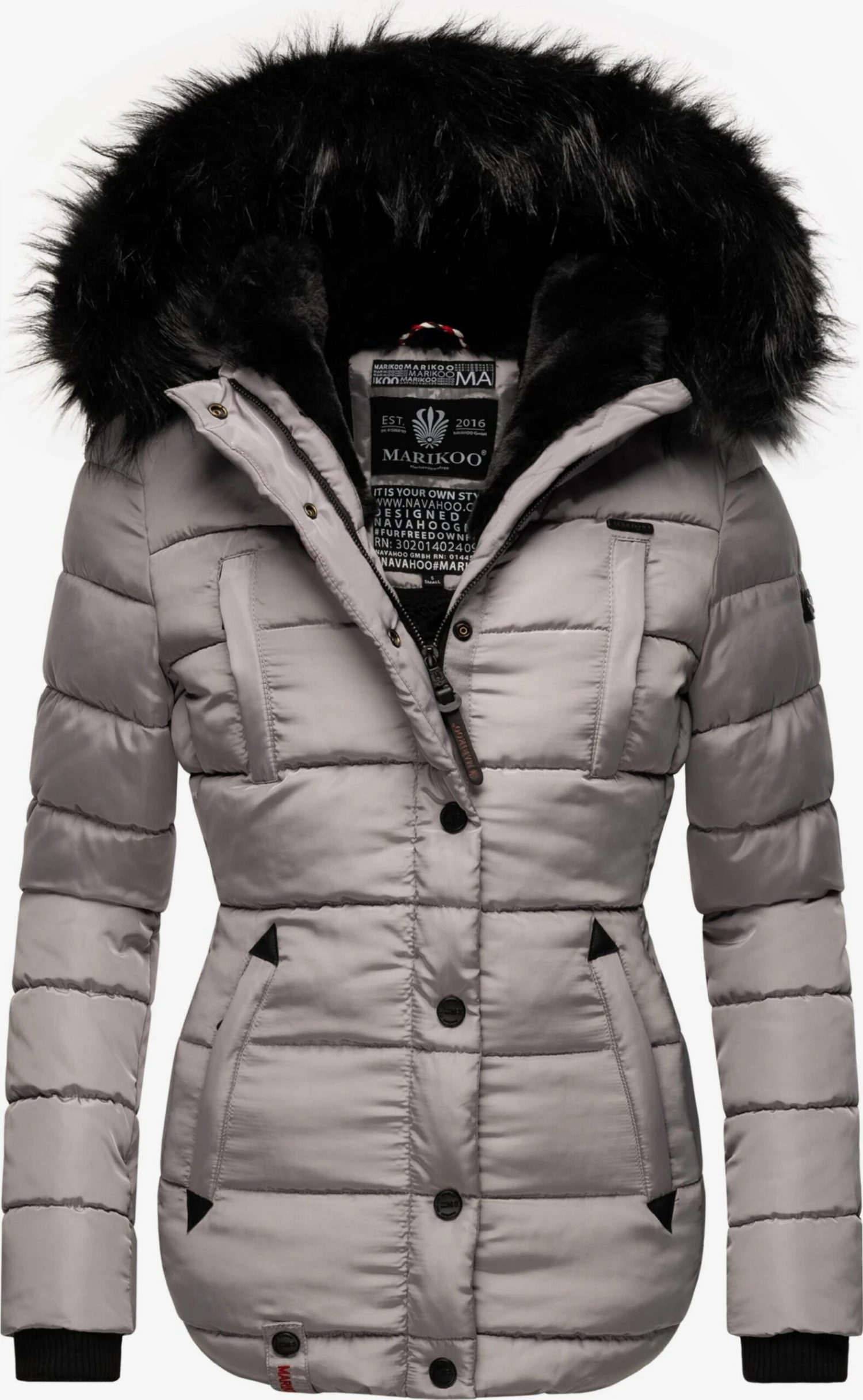 Marikoo Vestes Dhiver Veste D’hiver Lotusblüte Femme Gris 3 Marikoo Vestes Dhiver Veste D’hiver Lotusblüte Femme Gris