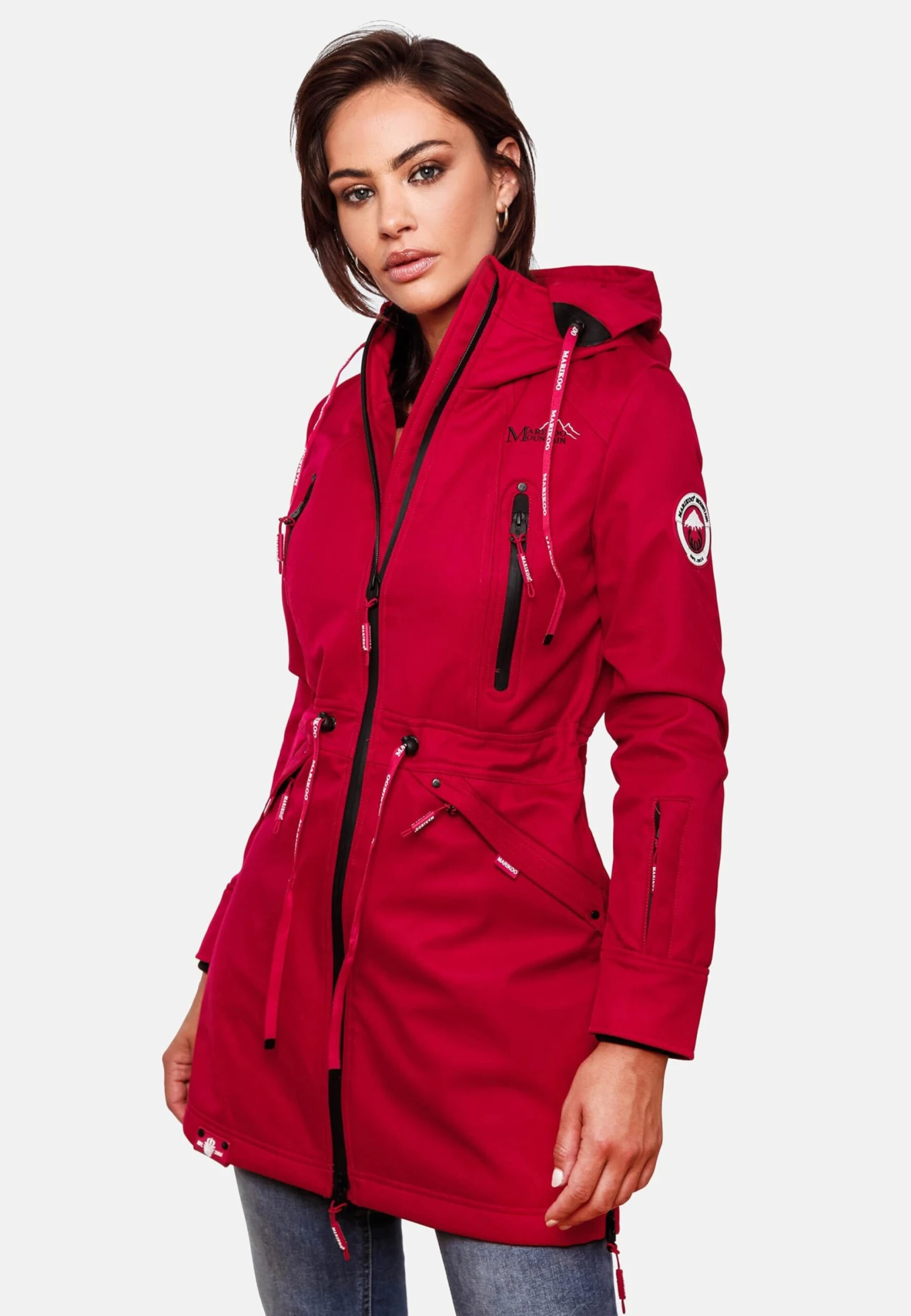 Marikoo Parkas Parka Mi-saison Femme Rouge Feu 8 Marikoo Parkas Parka Mi-saison Femme Rouge Feu – Image 6