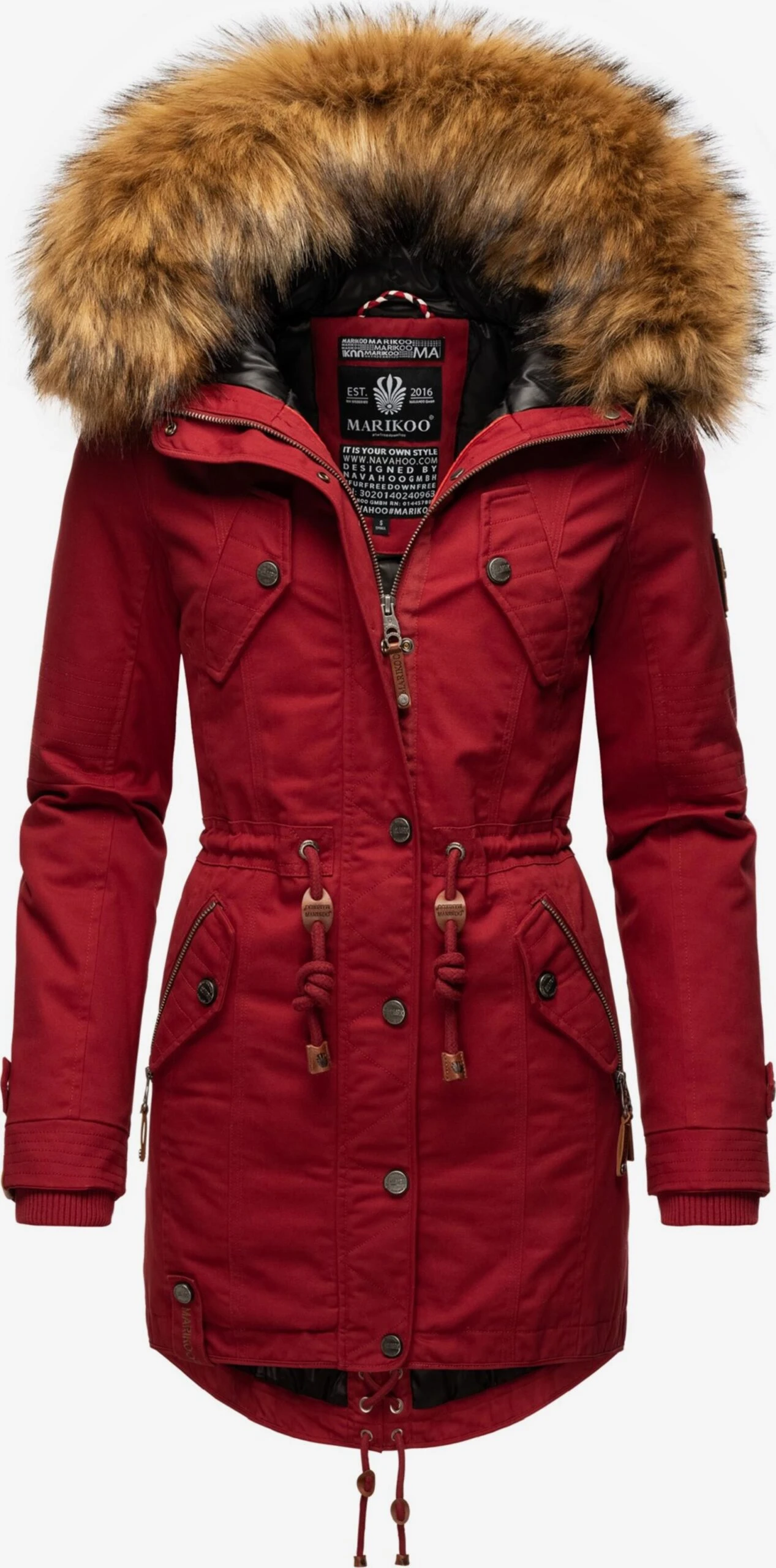 Marikoo Parkas Parka D’hiver La Viva Femme Rouge 3 Marikoo Parkas Parka D’hiver La Viva Femme Rouge